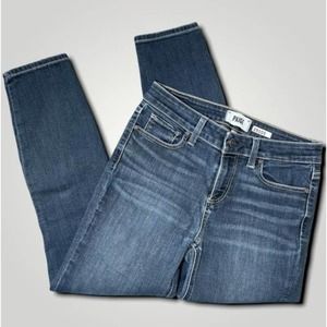 PAIGE VERDUGO CROP SKINNY BOHO DARK WASH DENIM JEANS  BLUE - 27